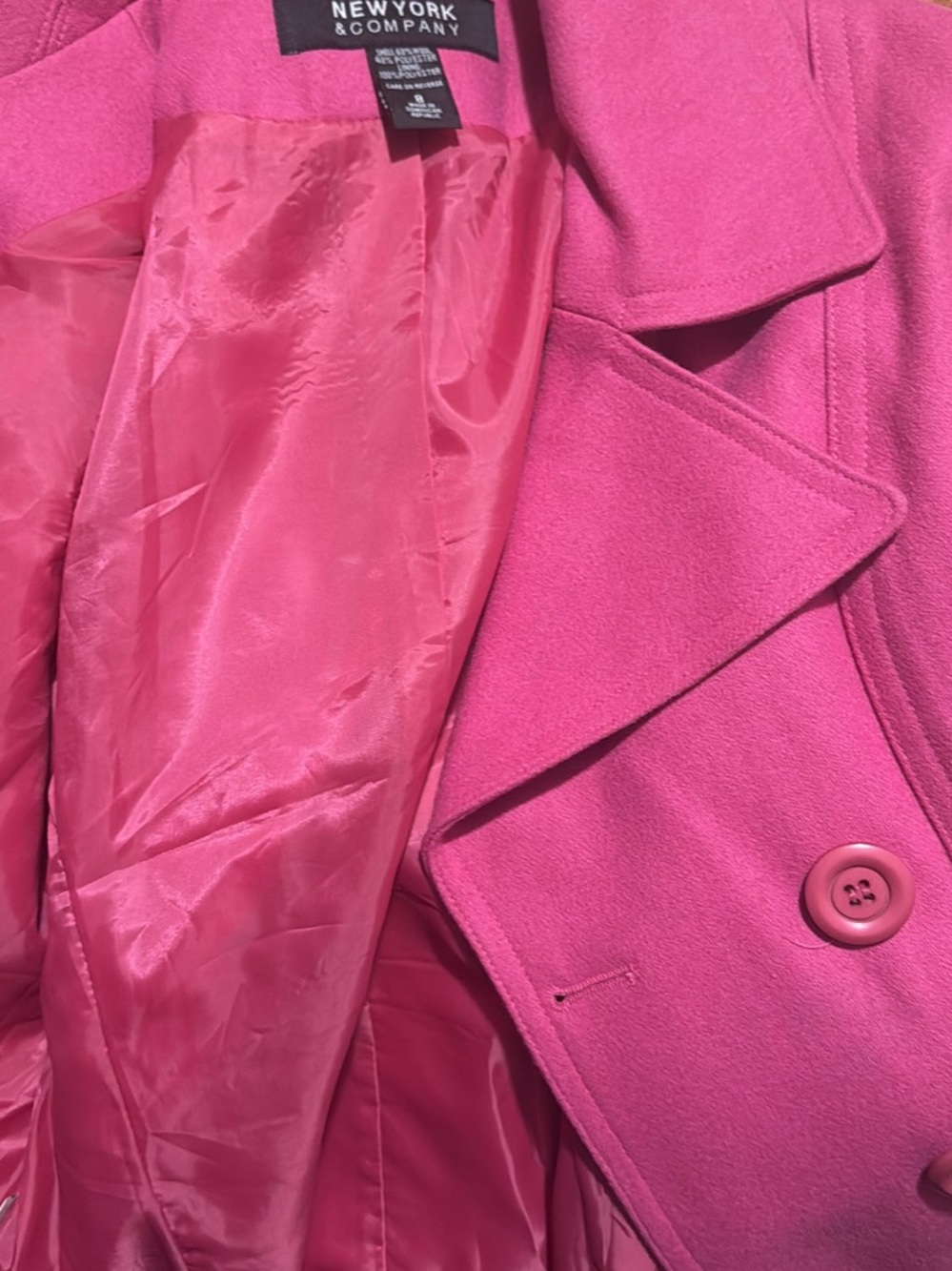 New York & Company Hot Pink Pea Coat
